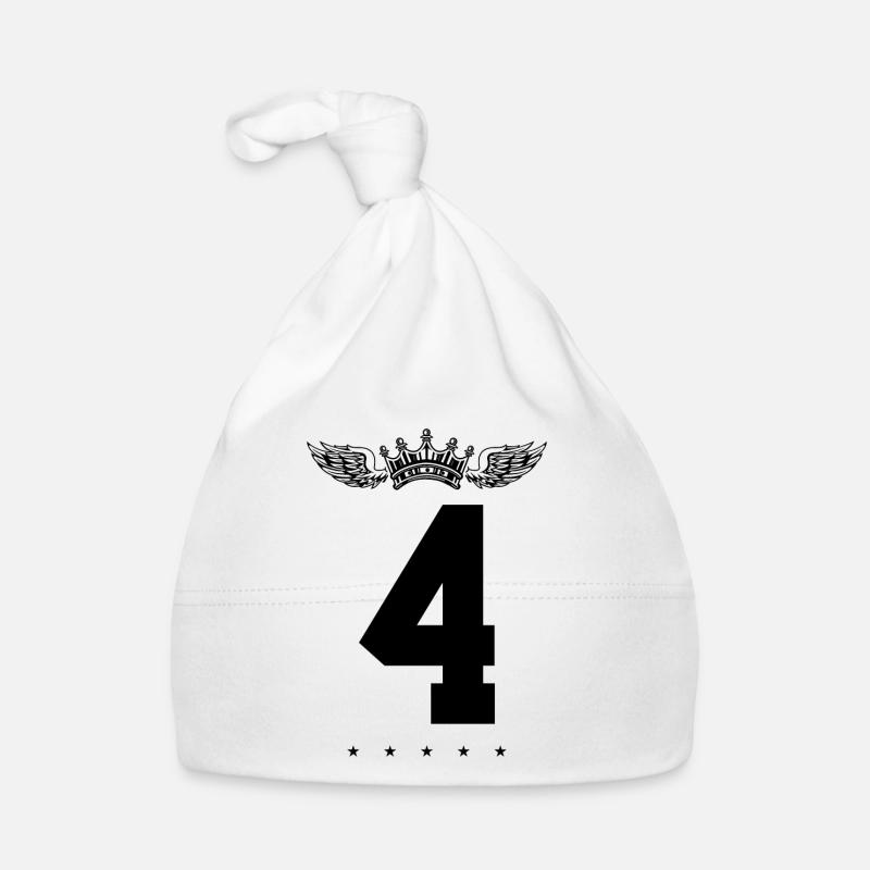 4 Zahl Krone Baby Bio-Mütze