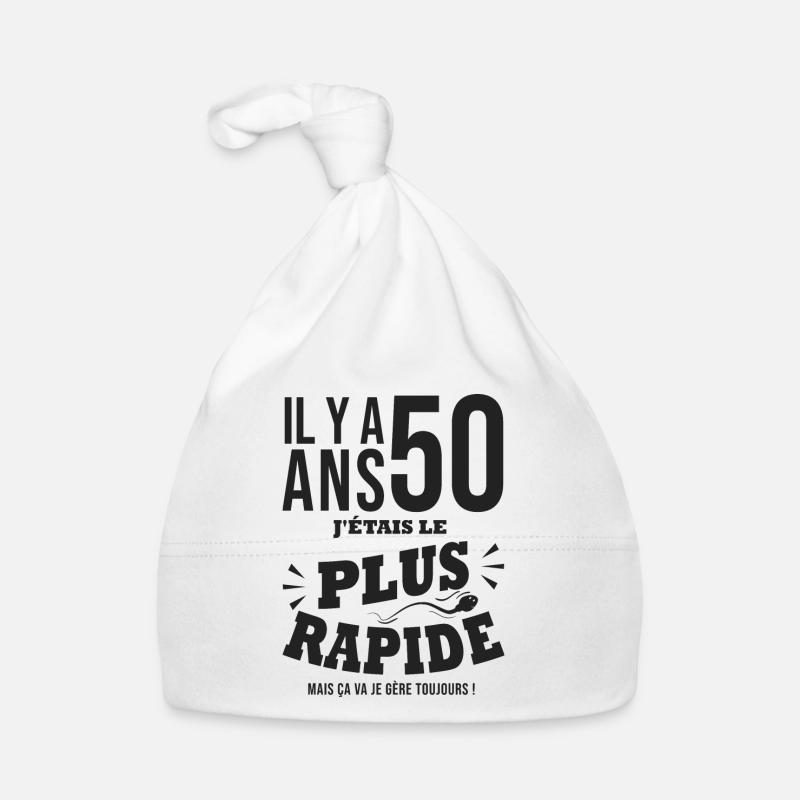 50e anniversaire 50 ans 50 ans plus rapide cadeau Bonnet bio Bébé