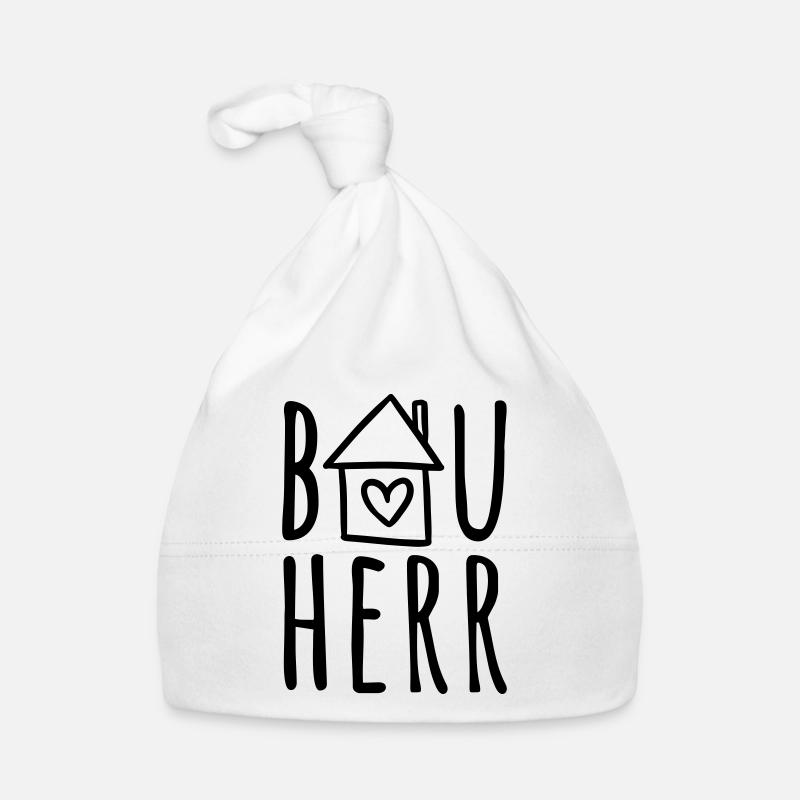 Bauherr (Farbwechsel / Farbe änderbar) - Baby Bio-Mütze - Weiß
