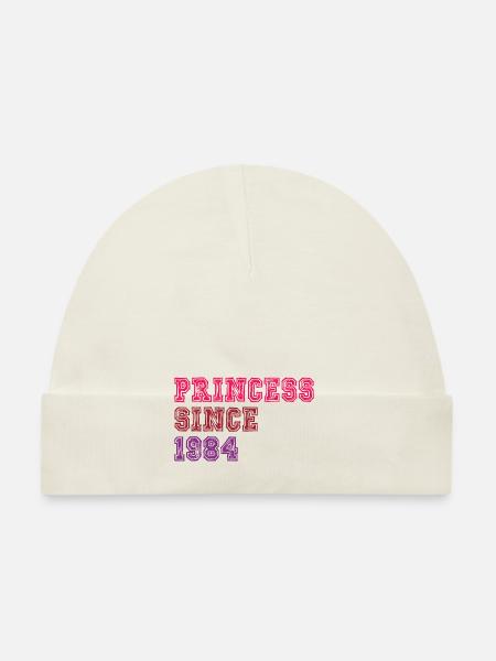 1984 Birthday Princess - Organic Baby Cap - white - Front