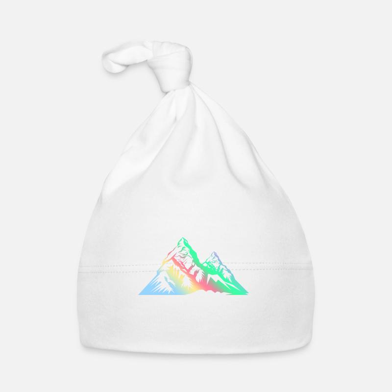 Montagnes Montagnes colorées - Bonnet bio Bébé - blanc