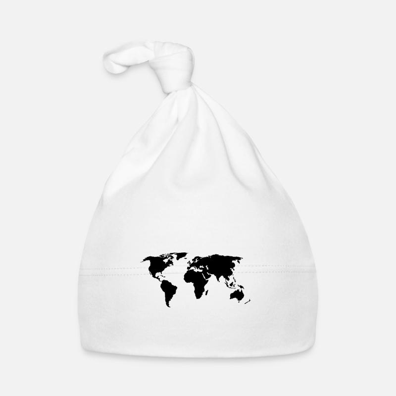 world map world map Organic Baby Cap