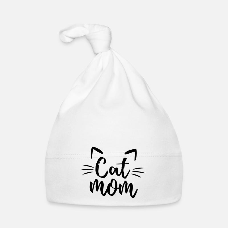 Chat maman chat maman chat amoureux des chats - Bonnet bio Bébé - blanc