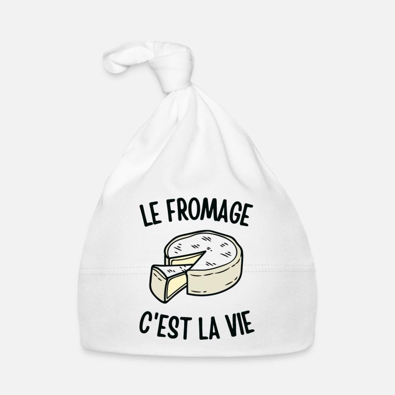 Le fromage c'est la vie - Bonnet bio Bébé - blanc