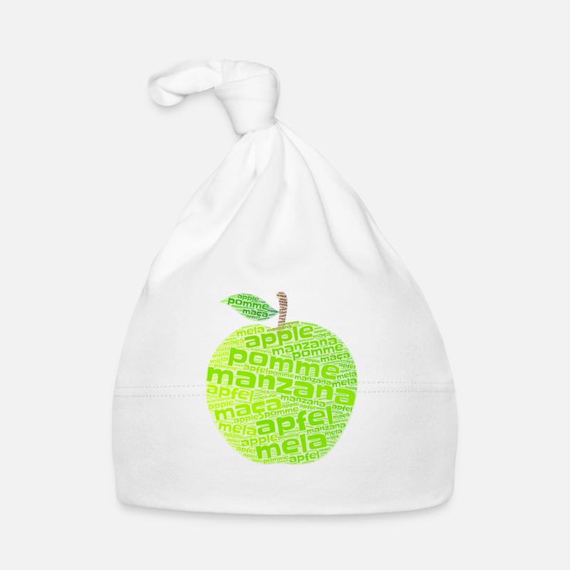 Apple design - Organic Baby Cap - white