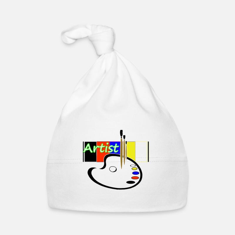 Palette, pinceaux et couleurs du peintre Design Bonnet bio Bébé