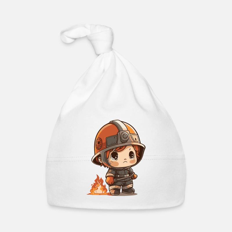 Young Firefighter Man Organic Baby Cap