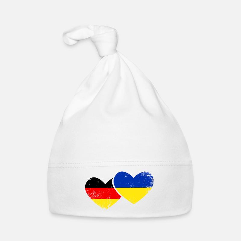 J’aime l’Ukraine Allemagne Drapeau Drapeau Cœur Bonnet bio Bébé