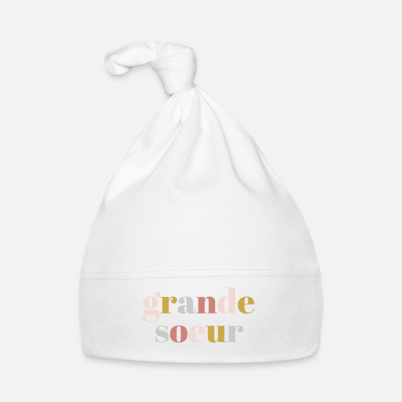 Grande soeur - Bonnet bio Bébé - blanc