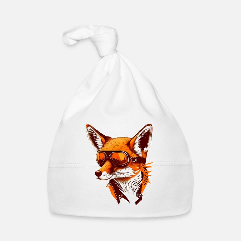 Fuchs mit Fliegerbrille Baby Bio-Mütze
