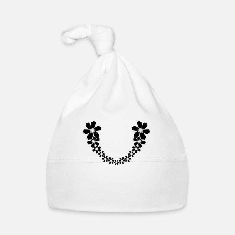 Blumen Ranke im Halbkreis Baby Bio-Mütze