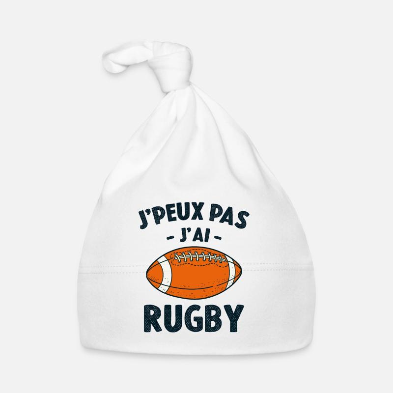 Je Peux Pas J'ai Rugby - Bonnet bio Bébé - blanc