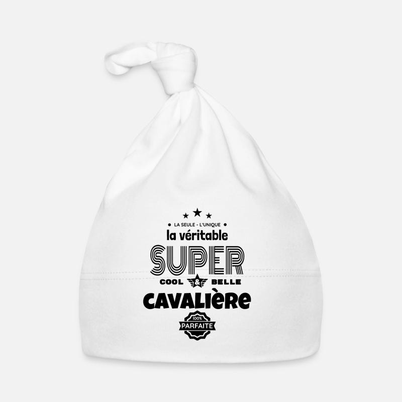 super cavalière 100% parfaite humour - Bonnet bio Bébé - blanc