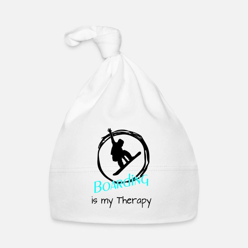 Boarding is my Therapy, Snowboard, Snowboarden Baby Bio-Mütze