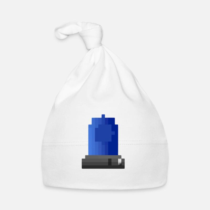 Blue light siren pixel art Organic Baby Cap