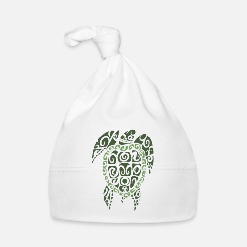 tortue - Bonnet bio Bébé - blanc