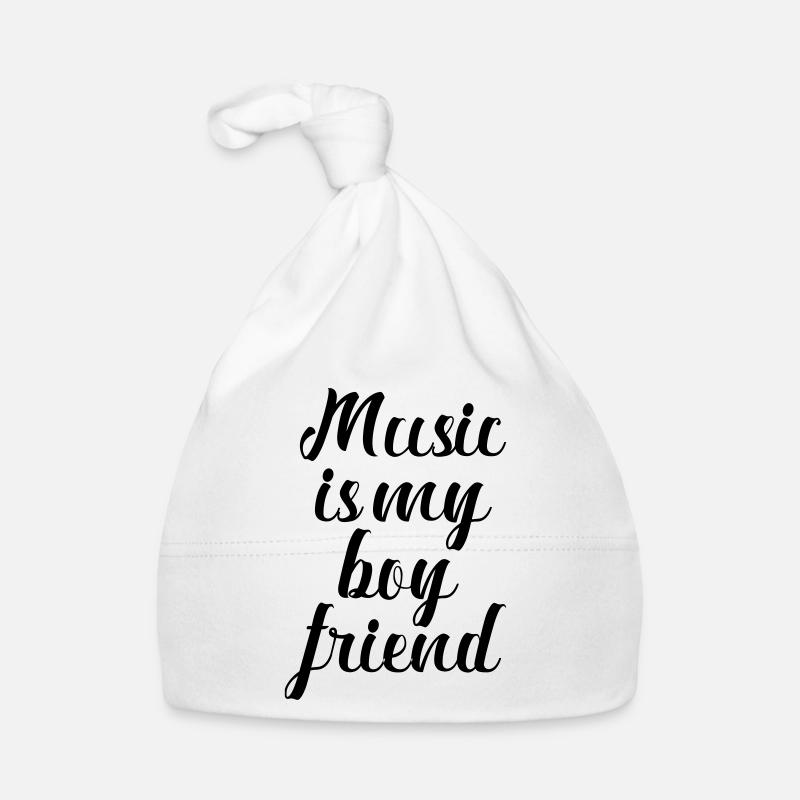 La musique est mon ami - Bonnet bio Bébé - blanc