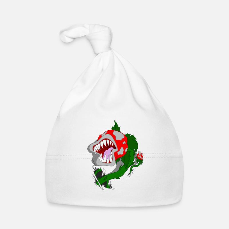 plante carnivore - Bonnet bio Bébé - blanc