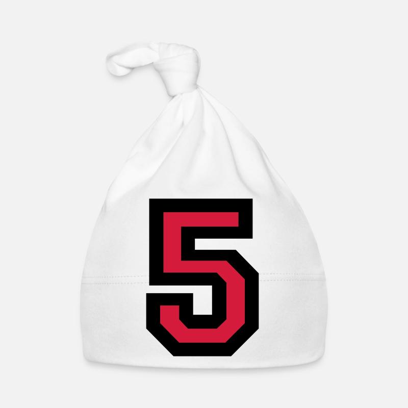 Number five - the number 5 Organic Baby Cap