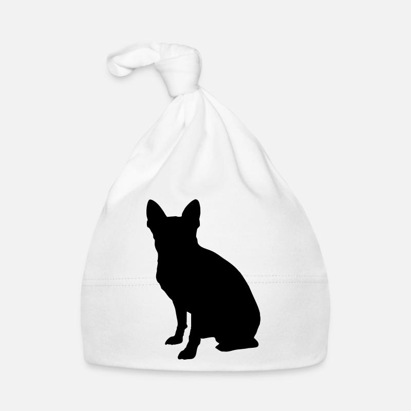 Vector dog Silhouette - Bonnet bio Bébé - blanc