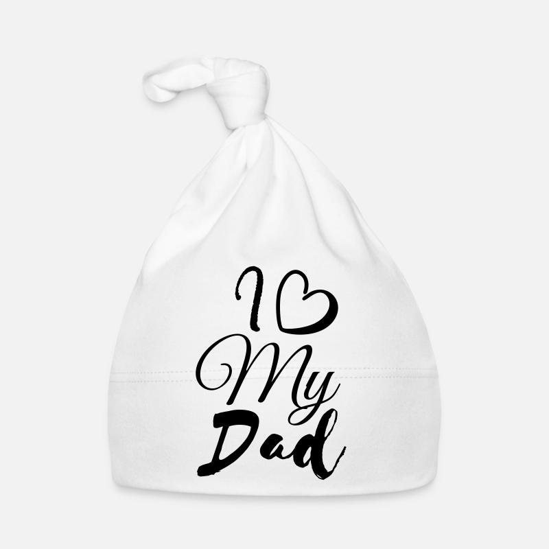 j'aime mon père - Bonnet bio Bébé - blanc
