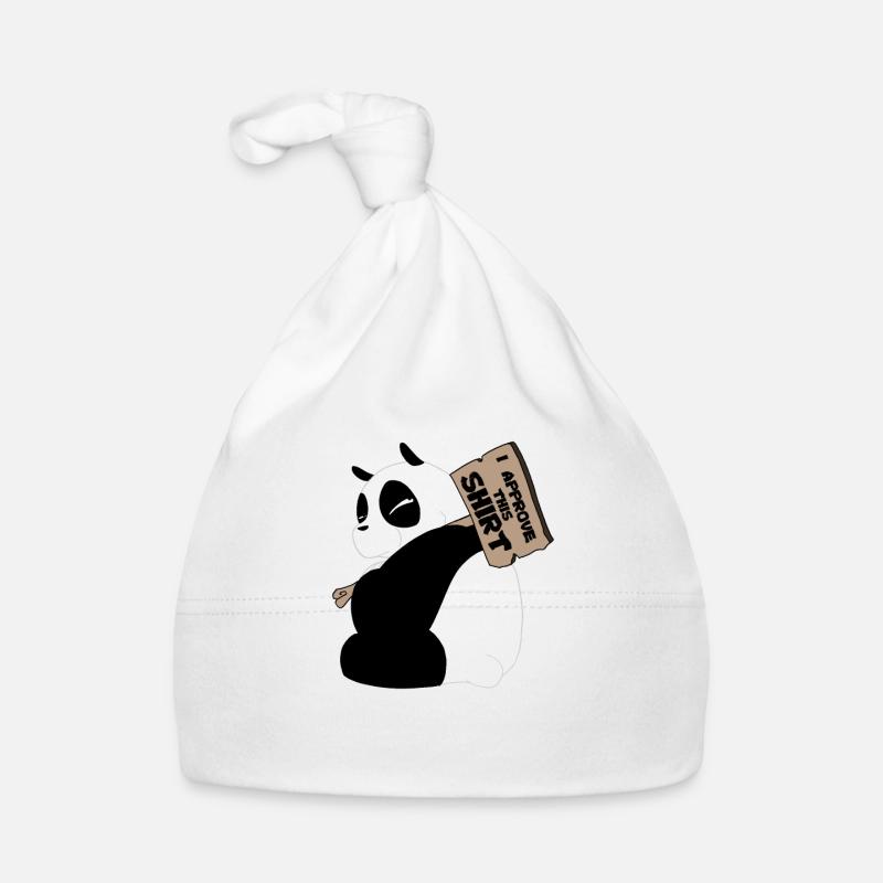 panda cool - Bonnet bio Bébé - blanc
