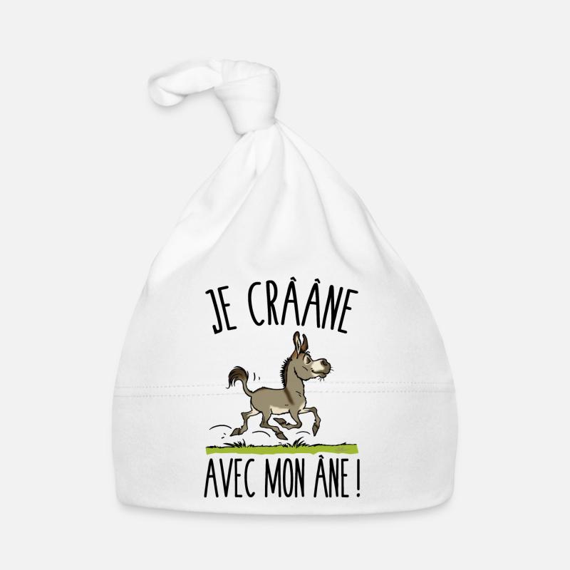 Je crâne avec mon âne (âne gris) Bonnet bio Bébé