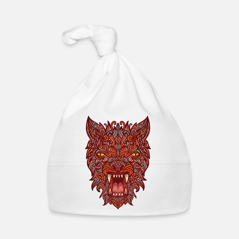Wolf aus Ornamenten Baby Bio-Mütze
