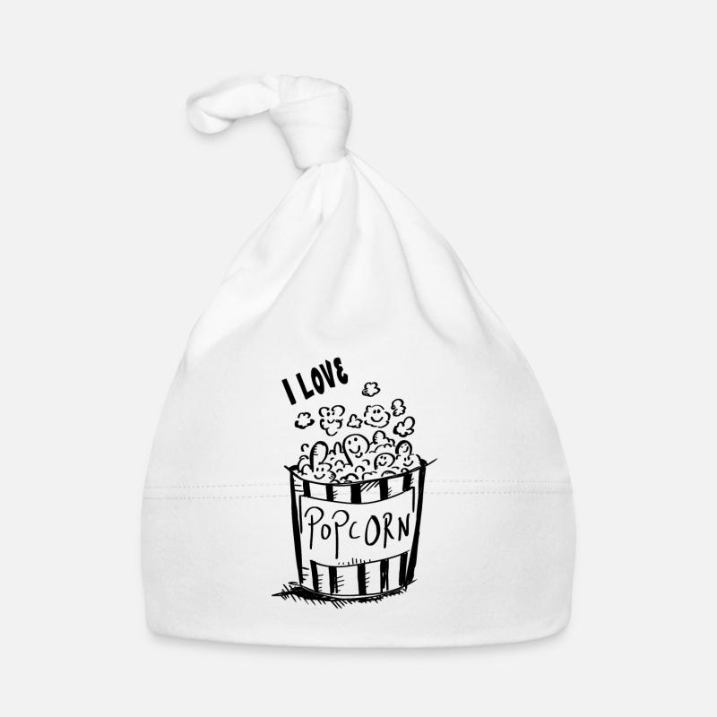 J'adore pop-corn - I love pop-corn Bonnet bio Bébé