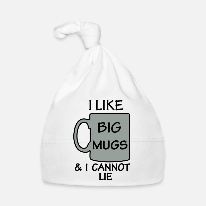 J'aime de grands MUGS & je ne peux pas mentir - Bonnet bio Bébé - blanc