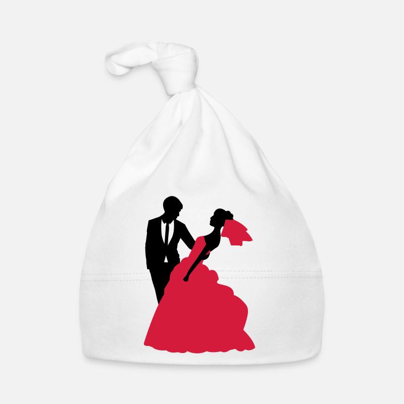 Mariage, Mariée, Le marié - Bonnet bio Bébé - blanc