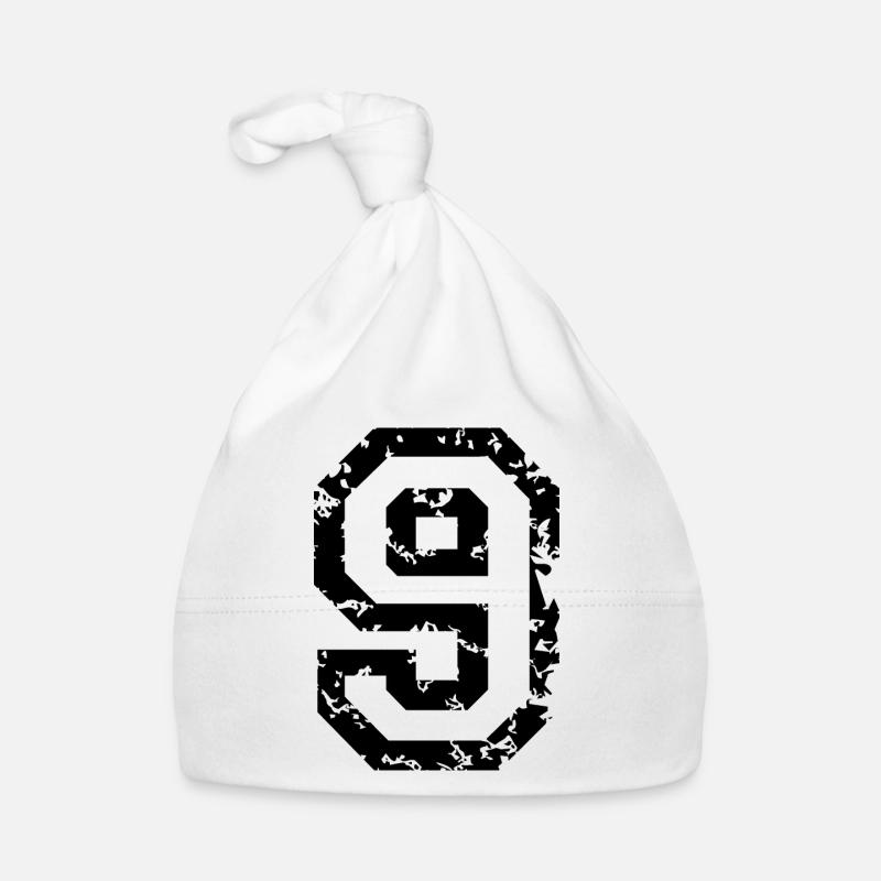 Le numéro neuf - No. 9 (deux couleurs) blanc - Bonnet bio Bébé - blanc