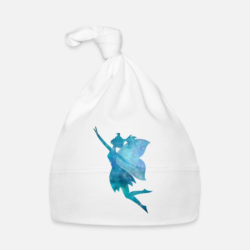 Fairy Galaxy silhouette Turquoise Organic Baby Cap