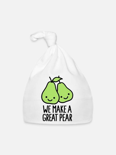 We make a great pear - Bonnet bio Bébé - blanc - Devant