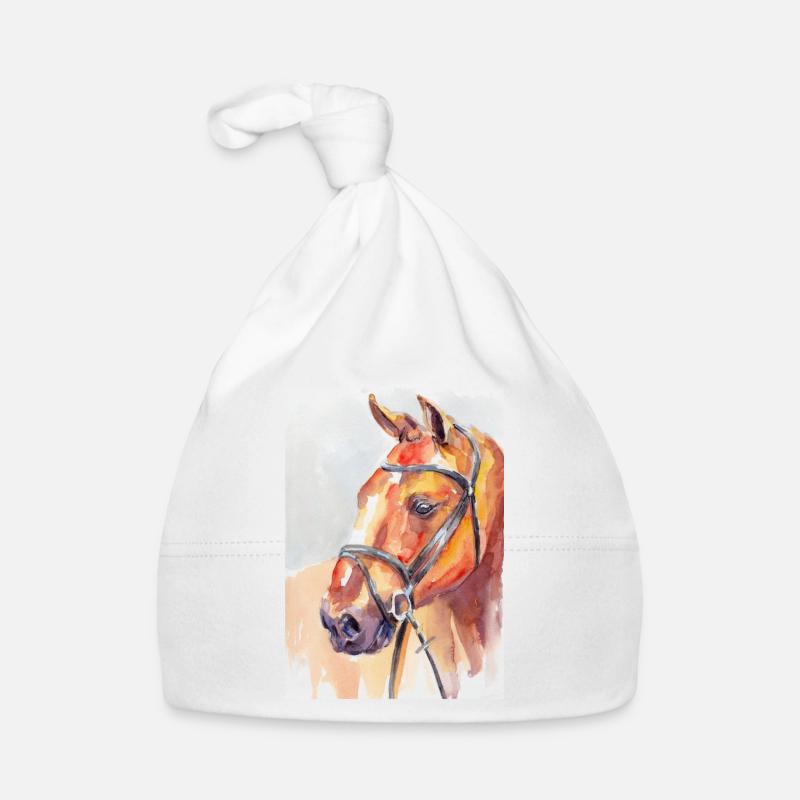 CHEVAL - Bonnet bio Bébé - blanc
