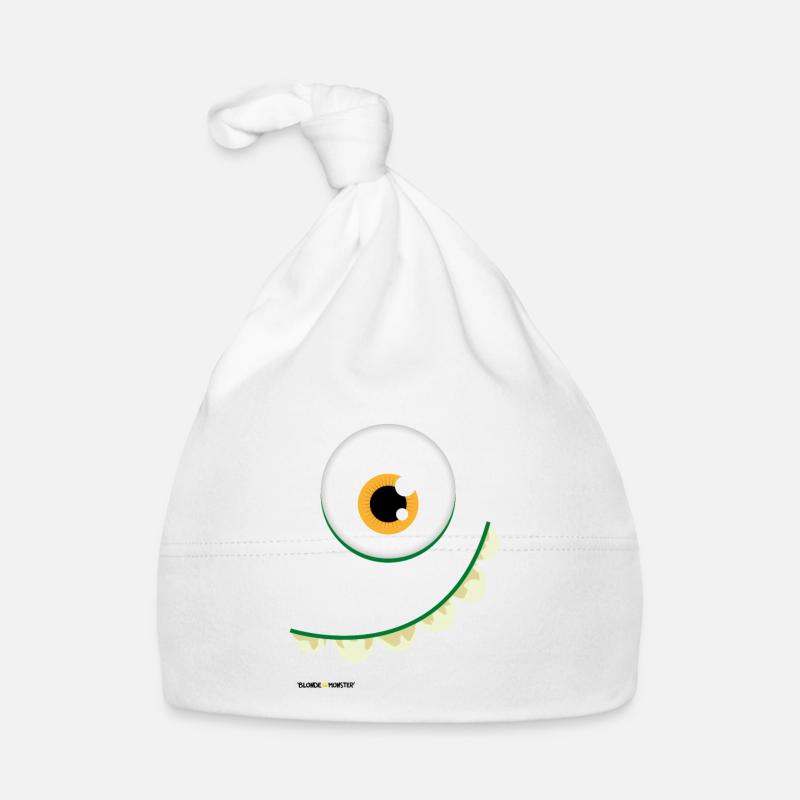 monstre joyeux - Bonnet bio Bébé - blanc