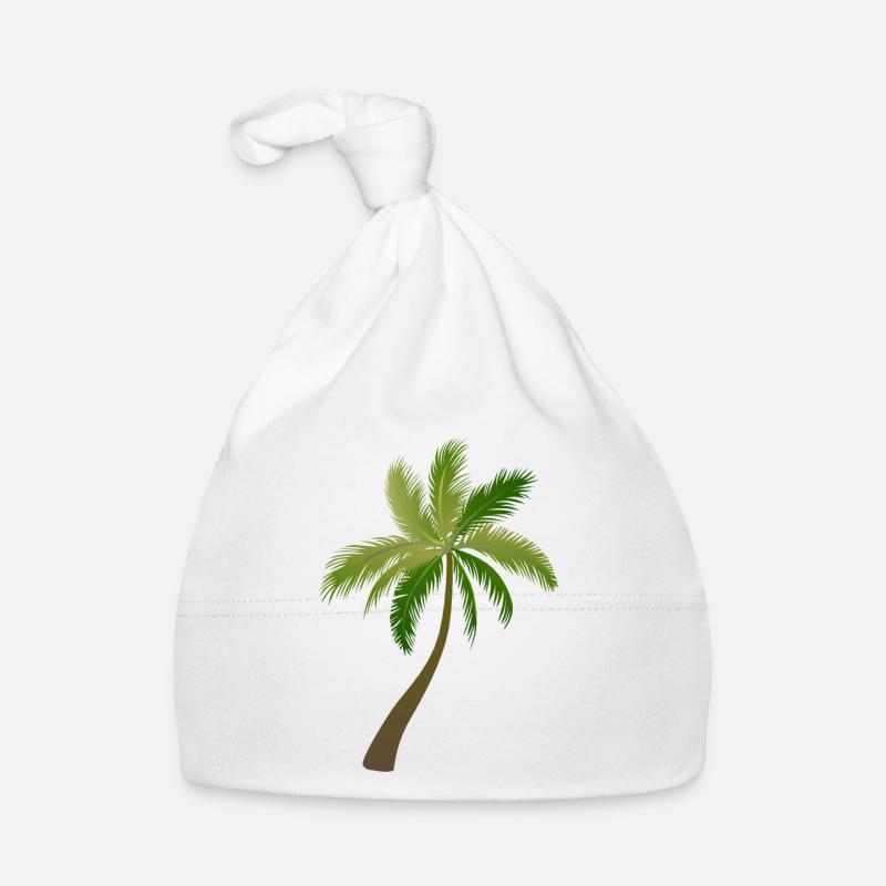 palmier arbre palmiers - Bonnet bio Bébé - blanc