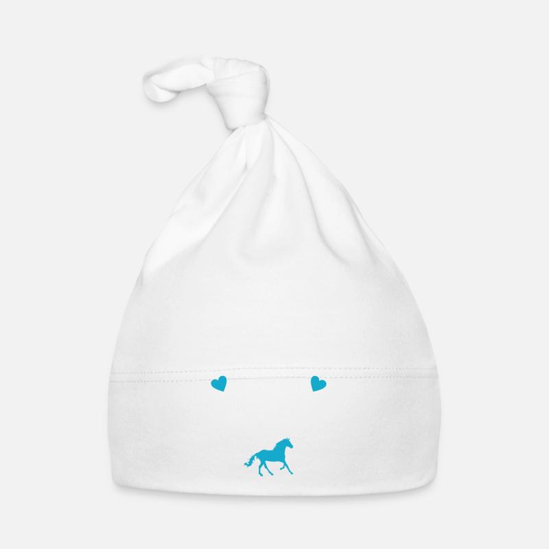 Né pour faire de l'équitation avec maman - Bonnet bio Bébé - blanc