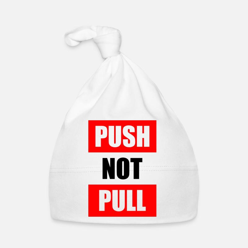 Poussez pas tirez - Bonnet bio Bébé - blanc