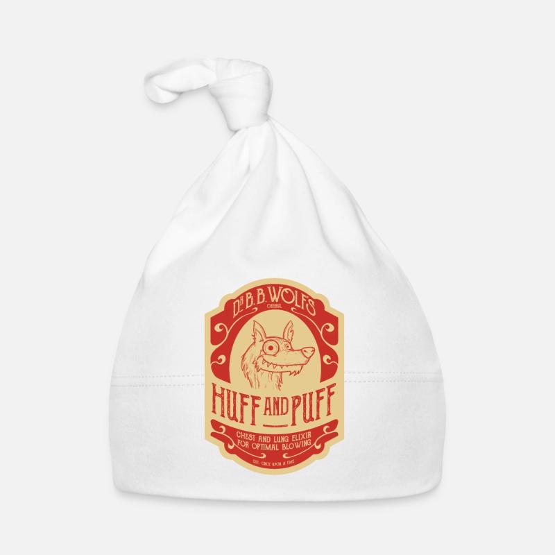 Dr. BB Wolf's "Huff And Puff" - Organic Baby Cap - white