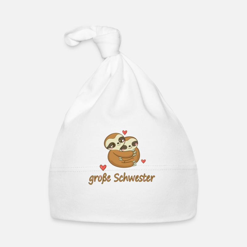 Schwester groß Faultier 2021 Geschwister Baby Bio-Mütze