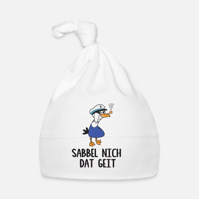 Möwe, Sabbel nich dat Geit, Geschenk Baby Bio-Mütze