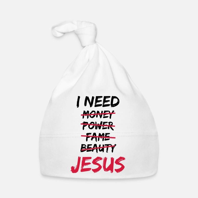 I need Jesus - Organic Baby Cap - white