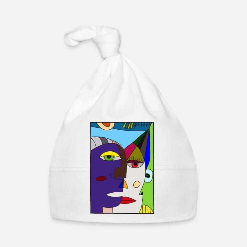 Visages abstraits Picasso - Bonnet bio Bébé - blanc