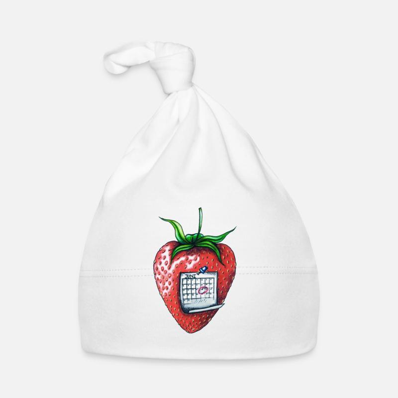 Semaine de la fraise - Bonnet bio Bébé - blanc