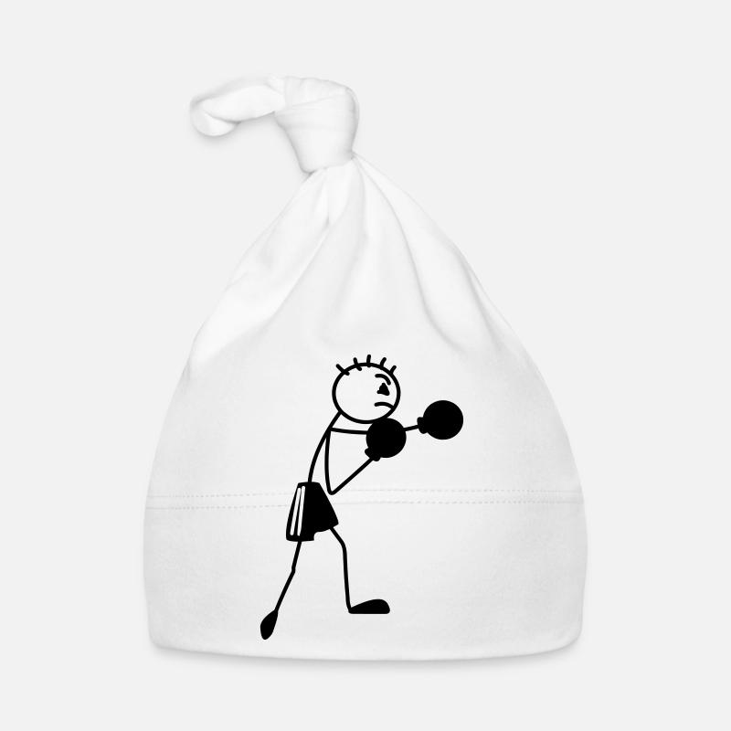 Boxfigur Strichmännchen - Baby Bio-Mütze - Weiß