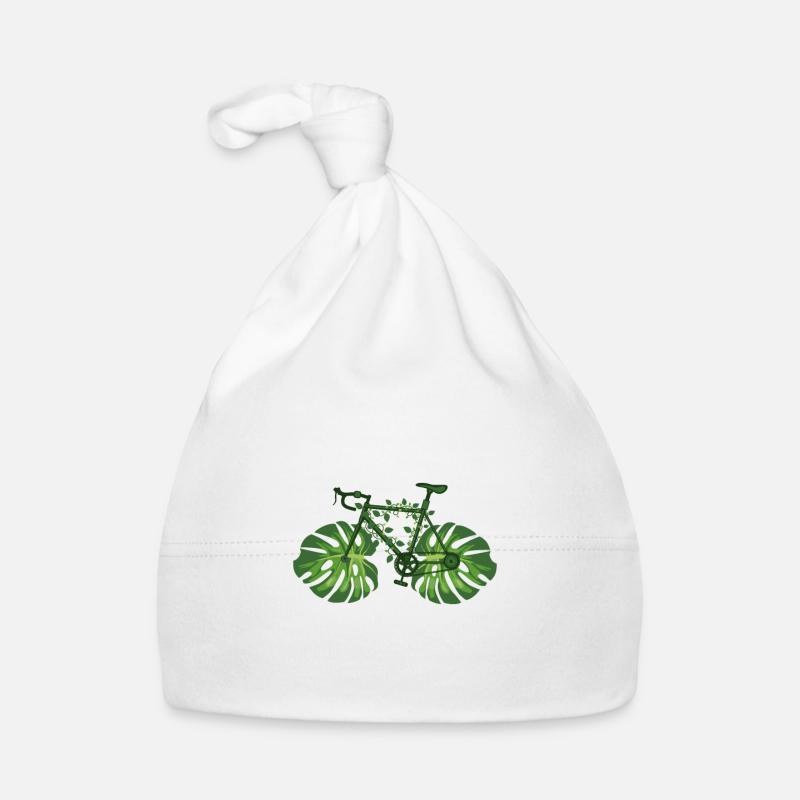 Comic - Bicycle Nature Leaf Green Organic Baby Cap
