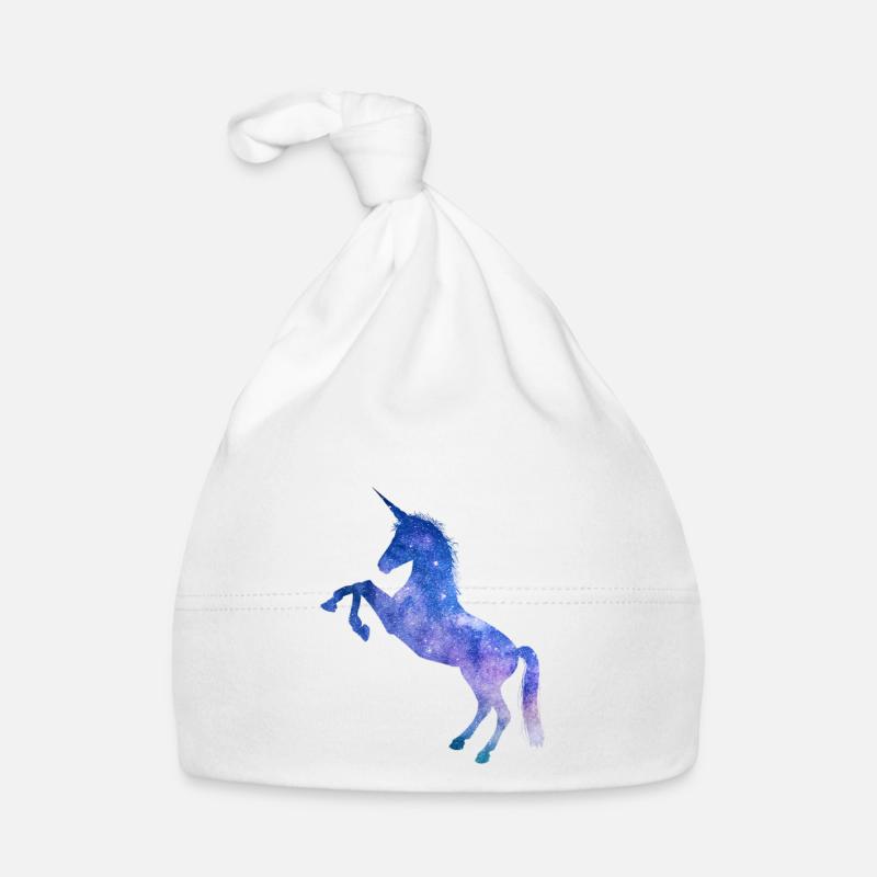 Licorne d’espace de galaxie - Bonnet bio Bébé - blanc