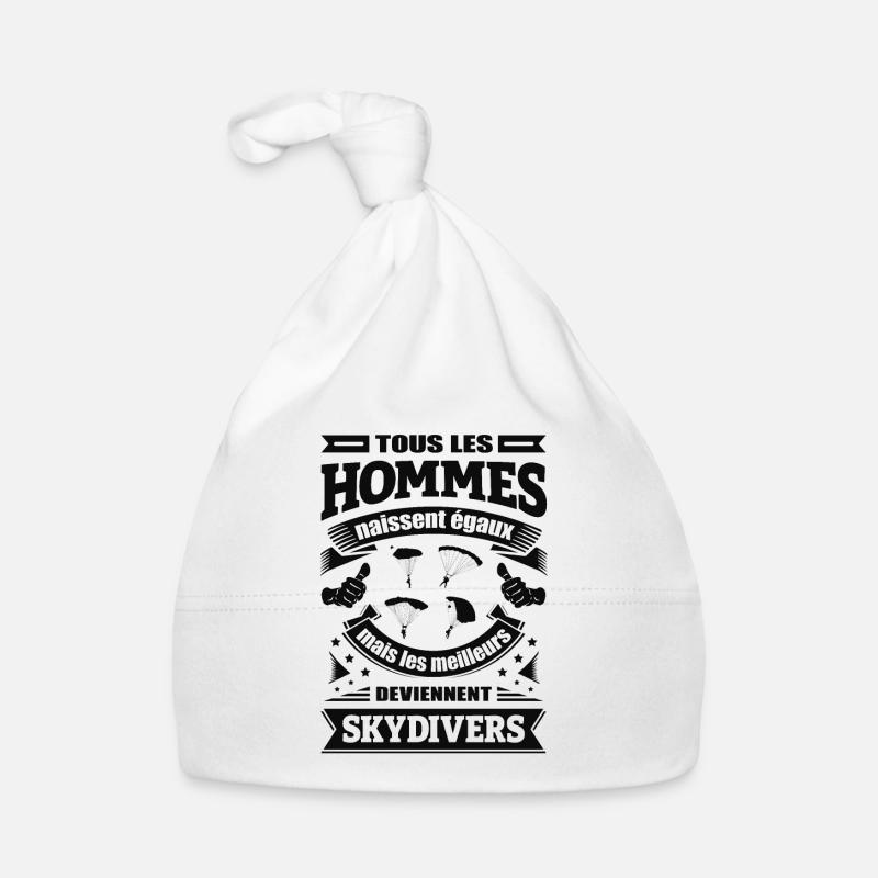 LES MEILLEURS HOMMES DEVIENNENT SKYDIVERS - Bonnet bio Bébé - blanc