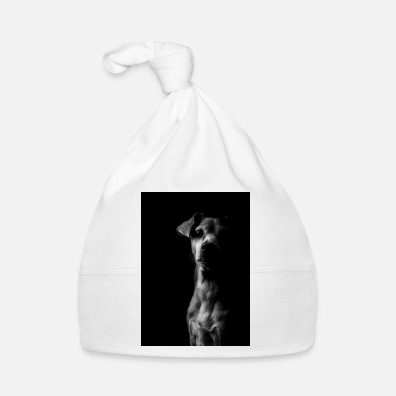 Hunde Portrait - Baby Bio-Mütze - Weiß